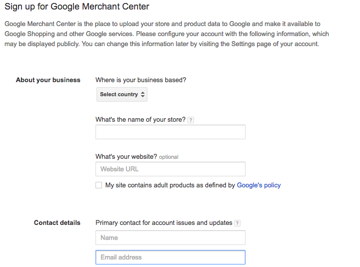 how to sign up to google merchant center