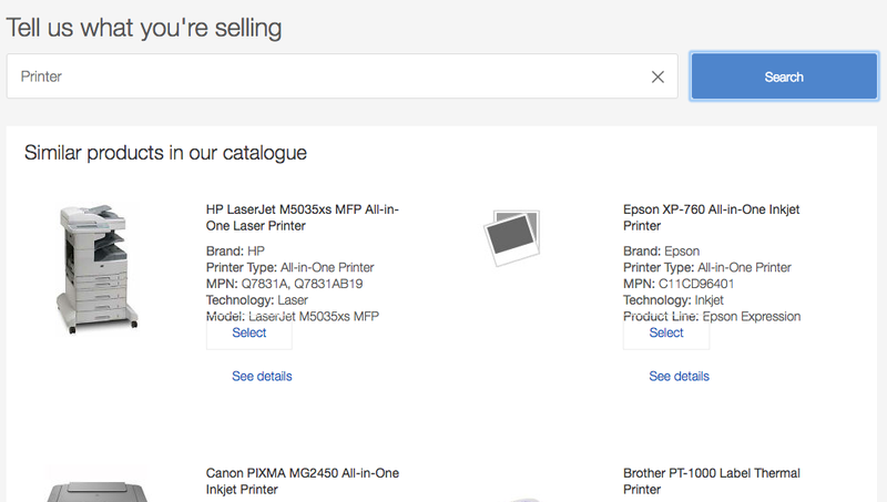 Matching your product to eBay's catalogue