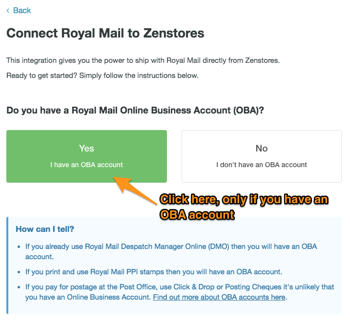 Connecting Royal Mail to Zenstores 2