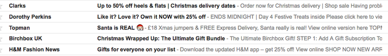 Christmail email subject line 