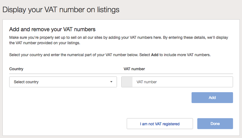 VAT for eBay sellers