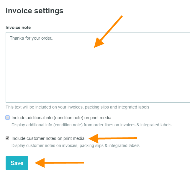 help add note to invoice 2