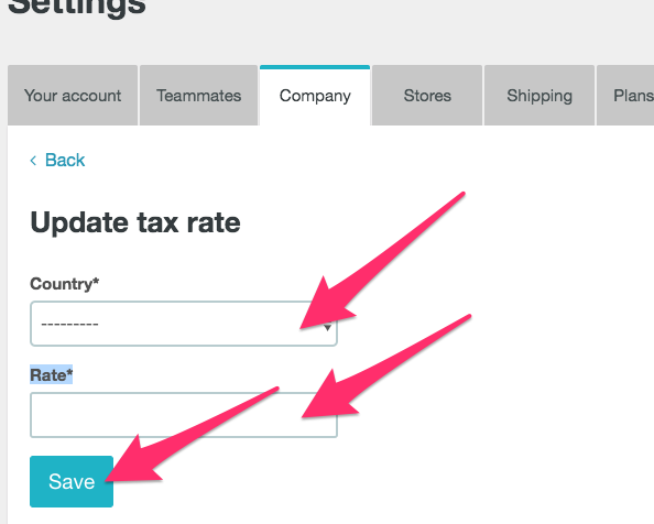 adding tax rates in Zenstores 